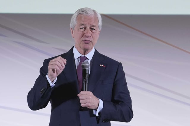JPMorgan Chase CEO Jamie Dimon speaks during the Global Markets Conference in Paris, France, on May 15, 2025. Dimon has faced criticism from employees after he insisted on a five-day office week, dismissing remote work as ineffective for collaboration and mentorship. 