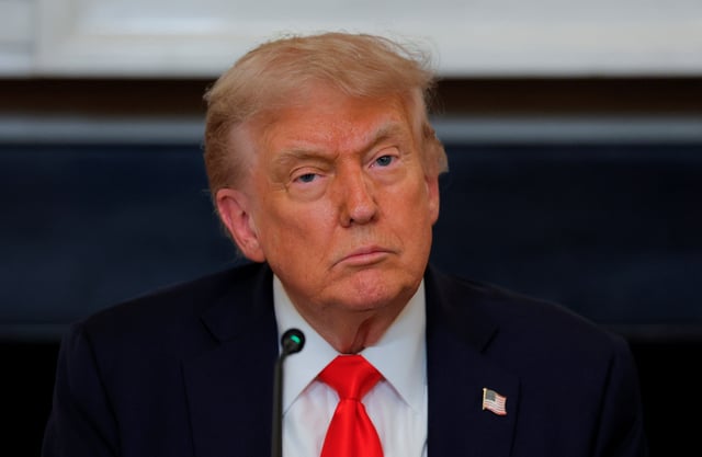 U.S. President Donald Trump participates in a roundtable discussion with the Fraternal Order of Police at the White House in Washington, D.C., U.S., June 5, 2025. REUTERS/Kent Nishimura