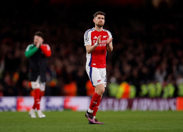 Soccer Football - Champions League - Round of 16 - Second Leg - Arsenal v PSV Eindhoven - Emirates Stadium, London, Britain - March 12, 2025 Arsenal's Jorginho applauds fans after the match Action Images via Reuters/Andrew Couldridge/File Photo