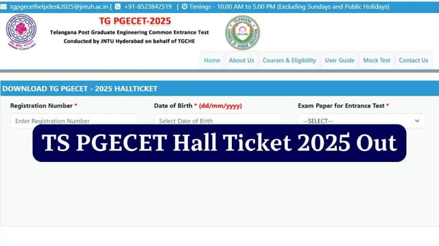 TS PGECET 2025 Hall Ticket Released at pgecet.tgche.ac.in