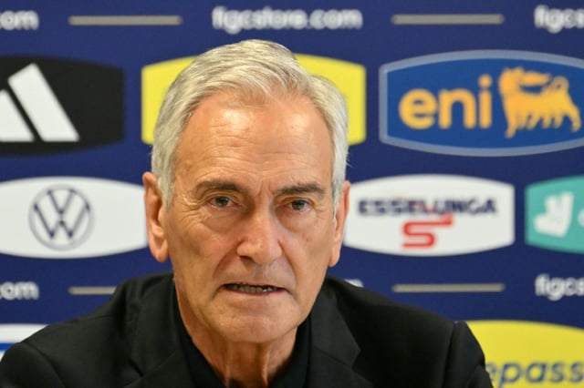 Le président de la Fédération italienne de football Gabriele Gravina après l'élimination de l'Italie de l'Euro-2024 le 30 juin 2024 à Iserlohn