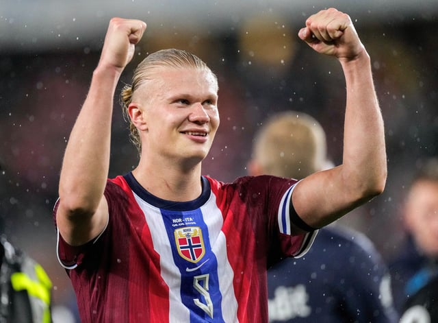 Soccer Football - World Cup - European Qualifiers - Group I - Norway v Italy - Ullevaal Stadion, Oslo, Norway -  June 6, 2025 Norway's Erling Haaland celebrates after the match Cornelius Poppe/NTB via REUTERS    ATTENTION EDITORS - THIS IMAGE WAS PROVIDED BY A THIRD PARTY. NORWAY OUT. NO COMMERCIAL OR EDITORIAL SALES IN NORWAY.