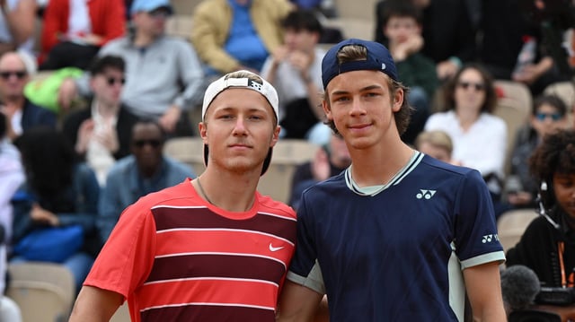 Die French-Open-Finalisten Max Schönhaus (l) und Niels McDonald.