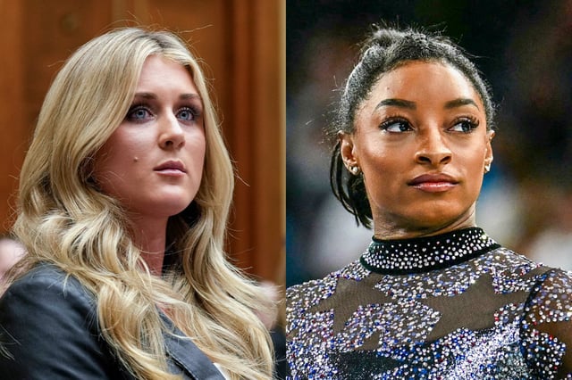 Riley Gaines; Simone Biles.