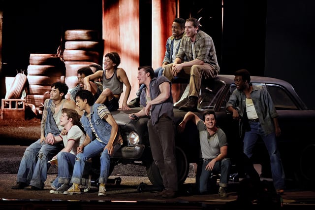 The cast of "The Outsiders" performs onstage during the 77th Annual Tony Awards at David H. Koch Theater at Lincoln Center on June 16, 2024 in New York City.