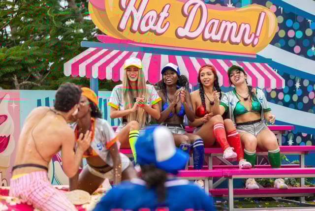 LOVE ISLAND USA -- Episode 704 Charlie Georgiou, Michelle “Chelley” Bissainthe, Isabelle “Belle-A” Walker, Olandria Carthen, Cierra Ortega, Huda Mustafa