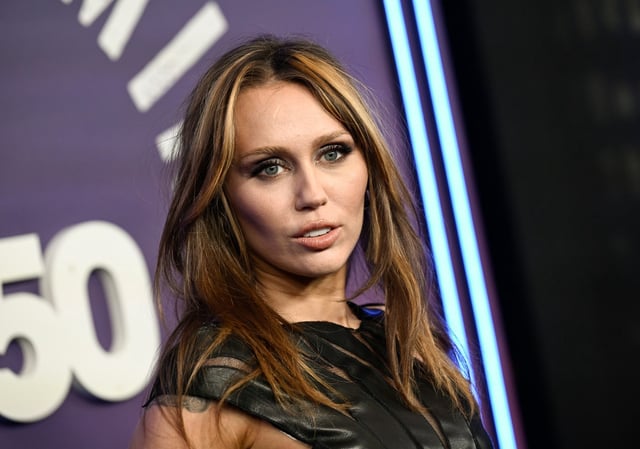 Miley Cyrus attends the SNL50: The Homecoming Concert at Radio City Music Hall on Friday, Feb. 14, 2025, in New York. (Photo by Evan Agostini/Invision/AP)
