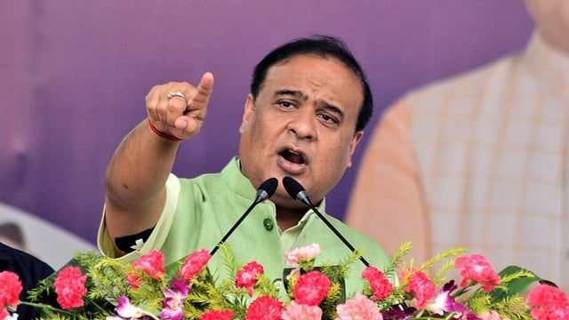Assam Chief Minister Himanta Biswa Sarma addresses a rally.  File Image / PTI 