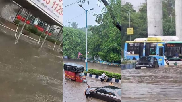 Pune’s Tech Hub Drowns After Heavy Rains, Viral Video Shows Buses Submerged in Flooded Streets | Image: X