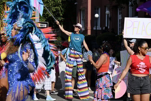 People attend the WorldPride parade in Washington, D.C., U.S., June 7, 2025. REUTERS/Annabelle Gordon