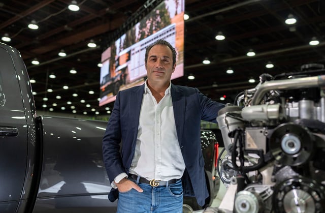 Antonio Filosa, the Stellantis North American chief operating officer, stands in the Ram show room during the 2025 Detroit Auto Show inside the Huntington Place in Detroit on Friday, Jan. 10, 2025.