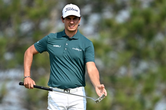 Matteo Manassero of Italy reacts on the 17th green during the third round of the RBC Canadian Open 2025 at TPC Toronto at Osprey Valley on June 07, 2025 in Caledon, Ontario.