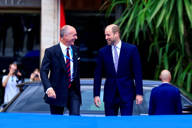 Britain's Prince William, Prince of Wales, arrives at the Blue Economy and Finance Forum (BEFF) at the Grimaldi Forum in Monaco, June 8, 2025. REUTERS/Manon Cruz/Pool