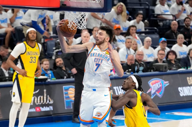 Chet Holmgren said of his lackluster performance in the Thunder's NBA Finals Game 1 loss: "I feel like I could have slowed down, kind of finished some of those plays at the rim."