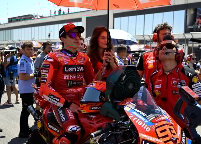 MotoGP - Aragon Grand Prix - Ciudad del Motor de Aragon, Alcaniz, Spain - June 8, 2025 Ducati Lenovo Team's Marc Marquez before the MotoGP race REUTERS/Pablo Morano