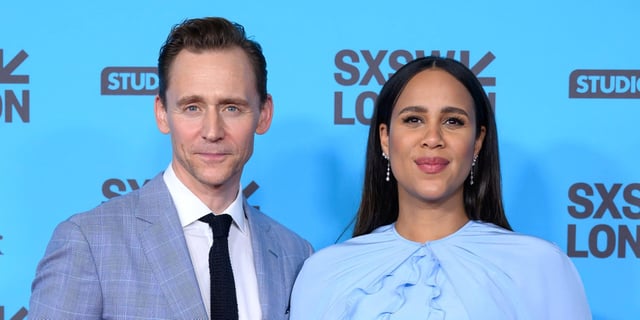 Tom Hiddleston and Zawe Ashton attend the "Life Of Chuck" World Premiere and Closing Night Gala during SXSW London 2025 at the Barbican Centre.