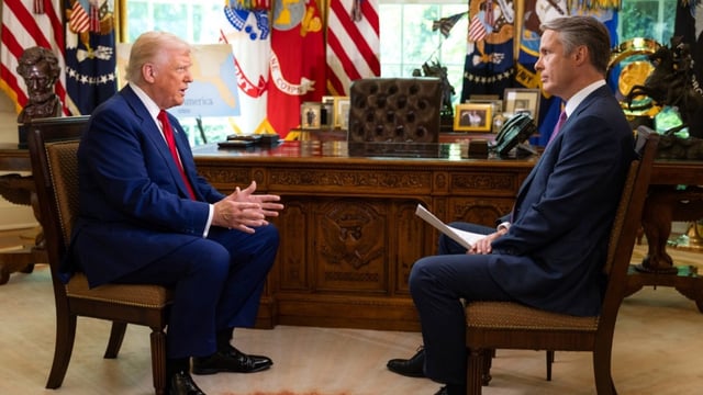Donald Trump (left) and Terry Moran
