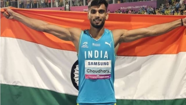 Indian athlete Dharamveer Chaudhary clinch gold medal at Taiwan Athletics Open 2025 | Image: Instagram/@dharmveer_400m
