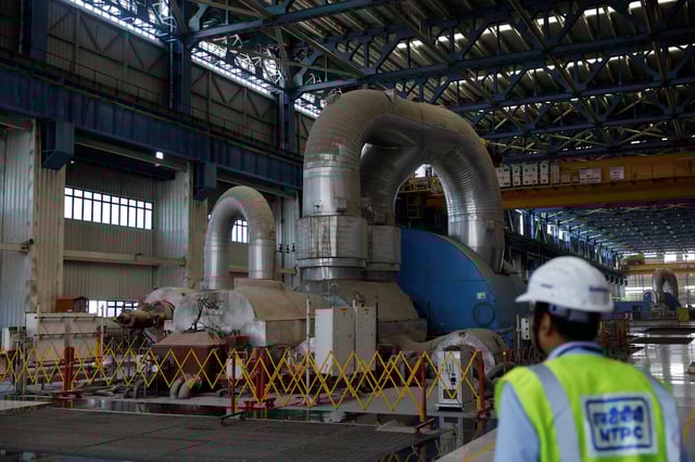 An employee is seen inside the NTPC (National Thermal Power Corporation) power plant in Solapur, India, March 2, 2025. REUTERS/Francis Mascarenhas