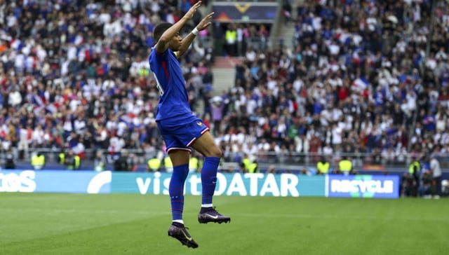 Kylian Mbappé celebra el gol a Alemania. |  Christopher Neundorf