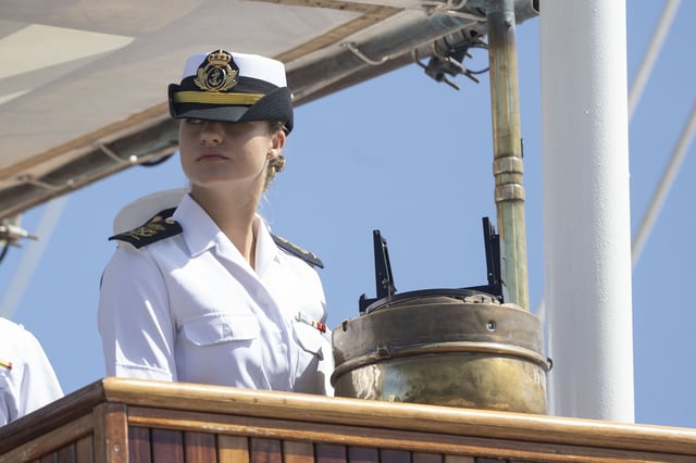 La princesa Leonor, a bordo del Juan Sebastián de Elcano.