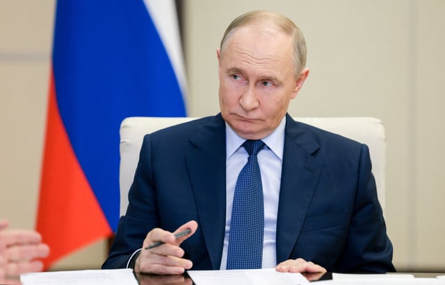Russian President Vladimir Putin chairs a meeting of the Presidential Council for Strategic Development and National Projects at the Novo-Ogaryovo state residence outside Moscow, Russia June 6, 2025. Sputnik/Gavriil Grigorov/Pool via REUTERS ATTENTION EDITORS - THIS IMAGE WAS PROVIDED BY A THIRD PARTY.