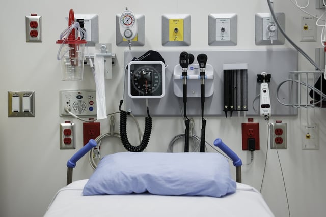 A treatment room in the emergency department at Peter Lougheed hospital is pictured in, Calgary, Alta., Tuesday, Aug. 22, 2023. THE CANADIAN PRESS/Jeff McIntosh