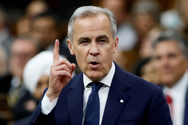 Canada's Prime Minister Mark Carney speaks during Question Period in the House of Commons on Parliament Hill in Ottawa, Ontario, Canada May 28, 2025. REUTERS/Blair Gable/File Photo