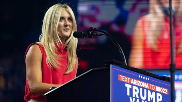 Riley Gaines is a prominent right-wing pundit. (Rebecca Noble/Getty Images)