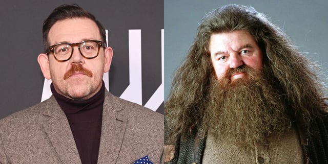 Nick Frost is facing backlash for agreeing to star as Hagrid in HBO&#39;s Harry Potter series. (Getty/Warner Bros.)