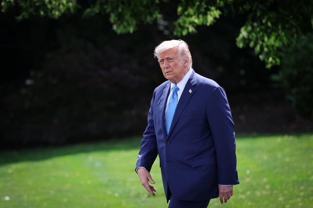 President Donald Trump departs the White House on June 6 in Washington, DC.