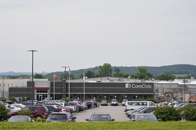 The Trousdale Turner Correctional Center is seen Monday, June 9, 2025, in Hartsville, Tenn. (AP Photo/George Walker IV)