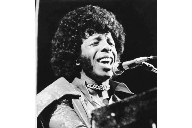 FILE - Rock star Sylvester "Sly" Stone of Sly and the Family Stone appears in April 1972. (AP Photo, File)