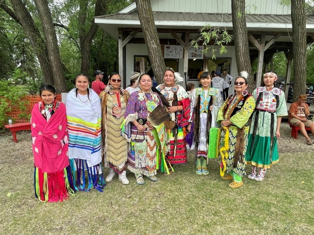  The Joe Creek Singers and Dancers paid tribute to the original Indigenous residents of the region.
