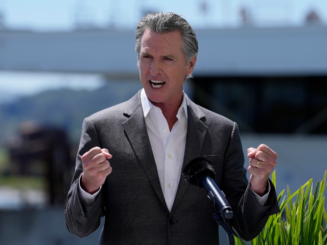 California Gov. Gavin Newsom speaks during an announcement on a new climate partnership between California and Norway in Larkspur, Calif., Tuesday, April 16, 2024. (AP Photo/Jeff Chiu)