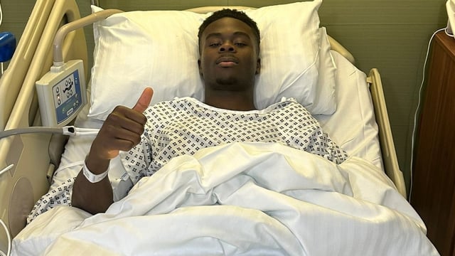 Saka was operated on shortly after suffering the injury and was out for more than three months