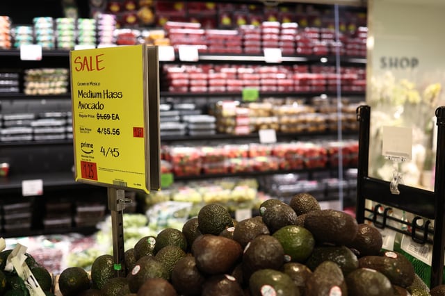 Avocados from Mexico are displayed for sale at a Whole Foods store on Feb. 3, 2025 in New York City.