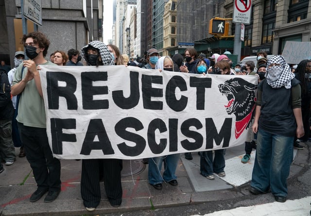 Counter ICE demonstrators protest near 26 Federal Plaza Monday, June 9, 2025 in the Manhattan, New York. (Barry Williams/ New York Daily News)