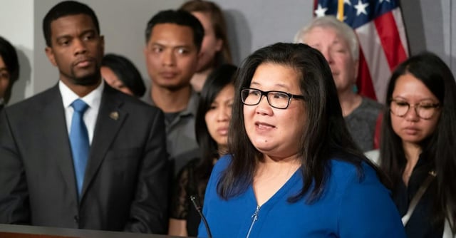 DFL Rep. Kaohly Her, seen at a 2018 news conference with Mayor Melvin Carter, said both her jobs are to advocate for St. Paul constituents.