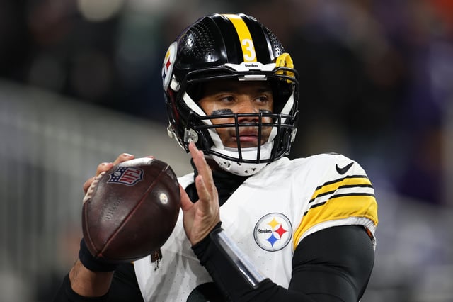BALTIMORE, MARYLAND - JANUARY 11: Russell Wilson #3 of the Pittsburgh Steelers warms up prior to the game against the Baltimore Ravens during the AFC Wild Card Playoff at M&amp;T Bank Stadium on January 11, 2025 in Baltimore, Maryland.

Steelers QB Russell Wilson reveals team has not spoken to him about a new contract.