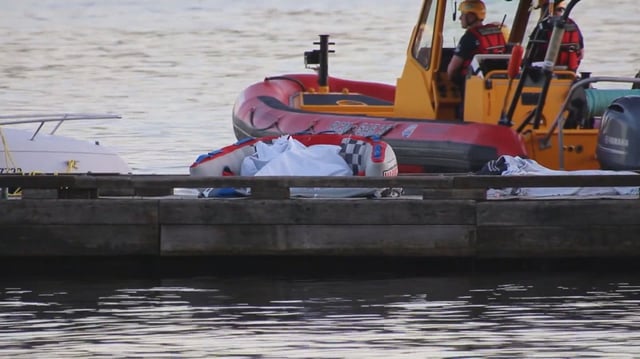 The scene of a fatal speedboat crash in North Vancouver. 