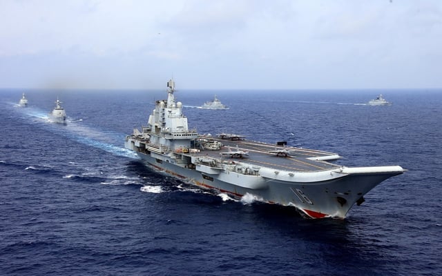 China's aircraft carrier Liaoning takes part in a military drill of Chinese People's Liberation Army (PLA) Navy in the western Pacific Ocean, April 18, 2018. Picture taken April 18, 2018. REUTERS/Stringer/File Photo
