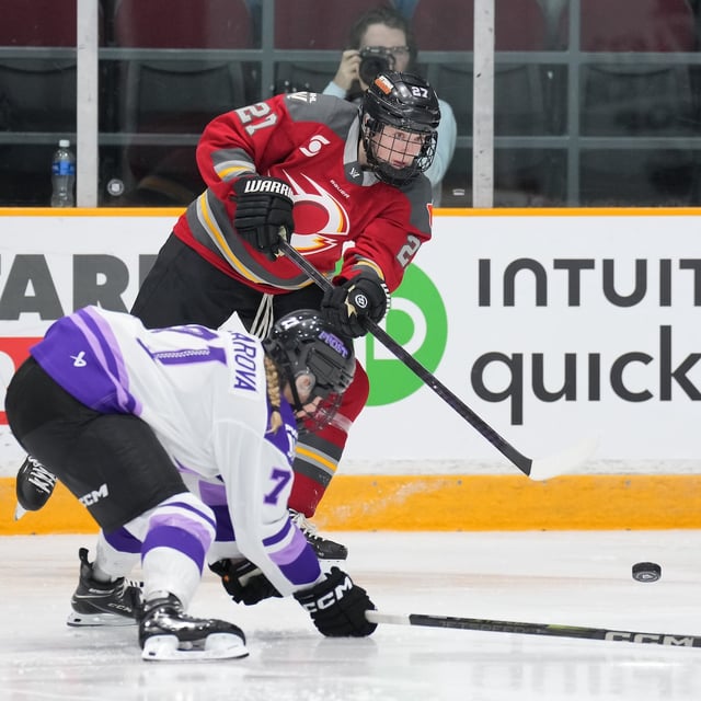 Ottawa Charge's Ashton Bell (21) will make the move from Ottawa to Vancouver for the 2025-26 PWHL season, after she went first overall in the league's expansion draft on Monday .