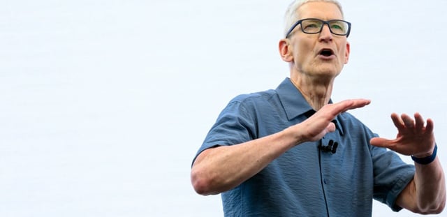 Le patron d'Apple Tim Cook, le 9 juin 2025 à Cupertino, en Californie