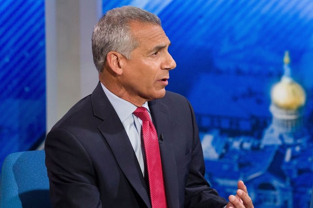 Jack Ciattarelli speaks at the New Jersey Republican gubernatorial primary debate at NJ PBS Studios on May 7 in Newark, New Jersey.