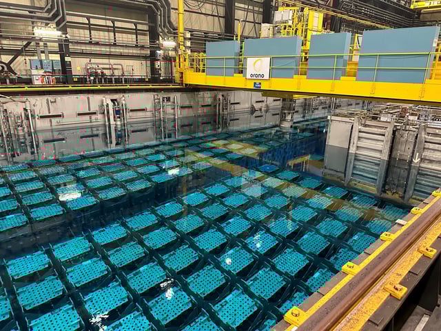 De la construction de nouveaux réacteurs au traitement des déchets, tous les aspects du nucléaire sont pris en compte. Ici, une des «piscines» d’Orano à la Hague pour l’entreposage de déchets.