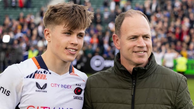 Charlie, left, made eight appearances for Saracens off the bench this season