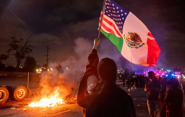 Jen Richards says she was injured during the protests (RINGO CHIU/AFP via Getty Images)