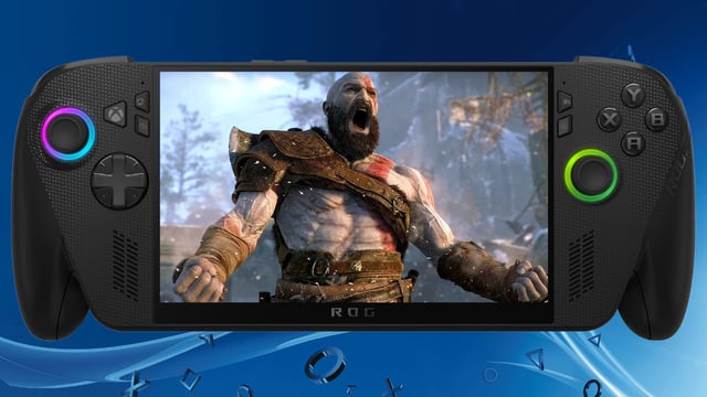 Xbox handheld playing God of War