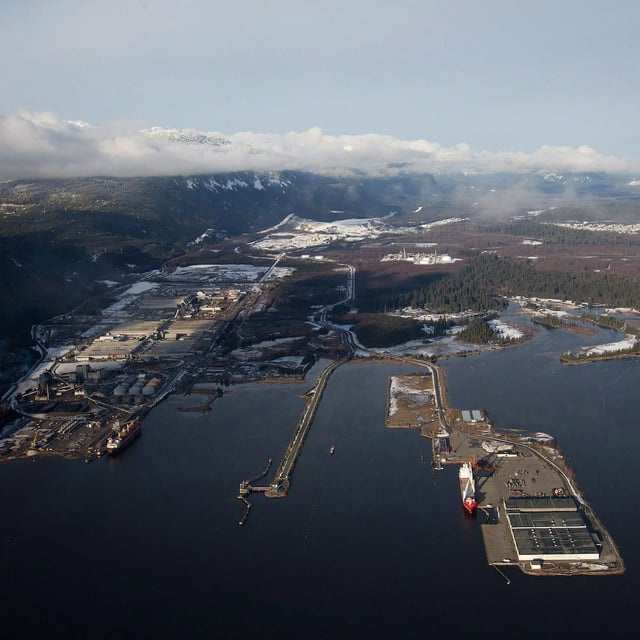 Douglas Channel, the proposed termination point for an oil pipeline in the Enbridge Northern Gateway Project, is pictured in an aerial view in Kitimat, B.C., on Tuesday January 10, 2012. Following months of hearings, years of debate and dozens of protests, the federal panel reviewing the controversial Northern Gateway pipeline will release its report later Thursday. Much hangs in the balance. THE CANADIAN PRESS/Darryl Dyck